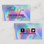 Hartelijk dank voor de elegante holografische inst visitekaartje (Voorkant / Achterkant)