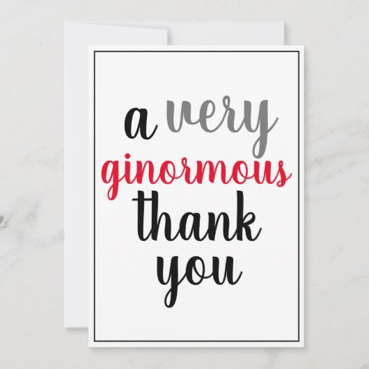 Hartelijk dank voor de enorme waardering Red Black Bedankkaart (Voorkant)