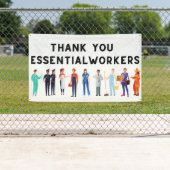 Hartelijk dank voor de essentiële werknemers in de spandoek (Insitu)