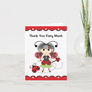 Hartelijk dank voor de Fairy Much Cute Red Ladybug Bedankkaart