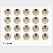 Hartelijk dank voor de Faux Gold QRCode Logo Busin Ronde Sticker (Vel)
