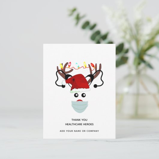 Hartelijk dank voor de feestdag 2020 in de gezondh briefkaart (Staand voorkant)