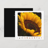 Hartelijk dank voor de flatkaarten met zonnebloemo bedankkaart (Voorkant / Achterkant)