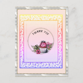 Hartelijk dank voor de Floral Pink Holiday Cake Briefkaart
