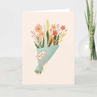 Hartelijk dank voor de Flower Bouquet Kaart