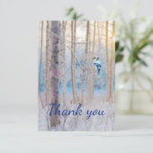 Hartelijk dank voor de Forest Blue Jay Bird Natuur Bedankkaart (Staand voorkant)