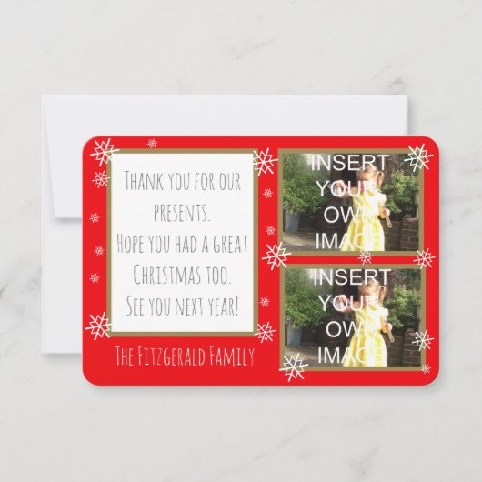 Hartelijk dank voor de foto Aangepast gepersonalis Bedankkaart (Voorkant)