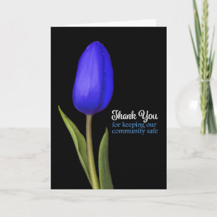 Hartelijk dank voor de foto Blauwe Tulp van politi Feestdagen Kaart