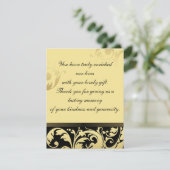 Hartelijk dank voor de foto-bruiloft Black & Gold  Bedankkaart (Staand voorkant)