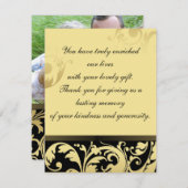 Hartelijk dank voor de foto-bruiloft Black & Gold  Bedankkaart (Voorkant / Achterkant)