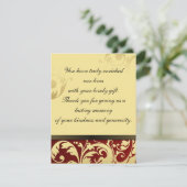 Hartelijk dank voor de foto-bruiloft Rouge & Gold Bedankkaart (Staand voorkant)