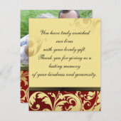 Hartelijk dank voor de foto-bruiloft Rouge & Gold Bedankkaart (Voorkant / Achterkant)