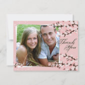 Hartelijk dank voor de foto van de trouwkaart Roze Bedankkaart (Achterkant)