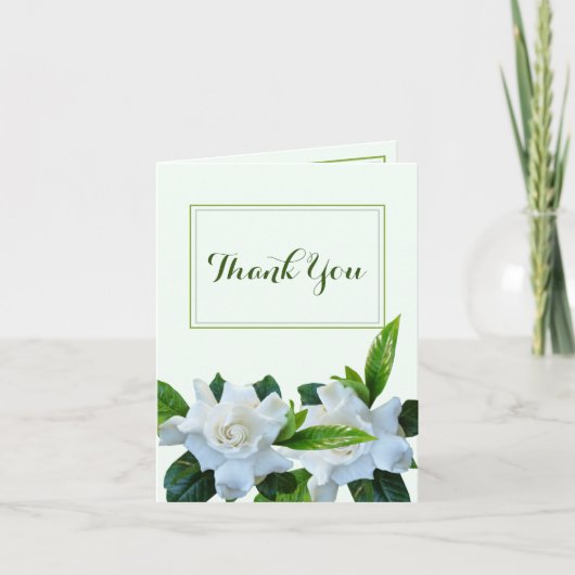 Hartelijk dank voor de Gardenia Flowers Note Card Bedankkaart (Voorkant)