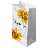 Hartelijk dank voor de Gele Zonnebloem op bruiloft Klein Cadeauzakje (Voorkant Gekanteld)