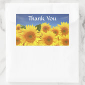 Hartelijk dank voor de Gele Zonnebloemgroet Sticke Rechthoekige Sticker (Tas)