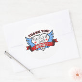 Hartelijk dank voor de gezondheidshypoen ronde sticker (Envelop)