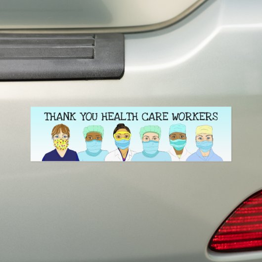 Hartelijk dank voor de gezondheidswerkers bumpersticker (Op auto)
