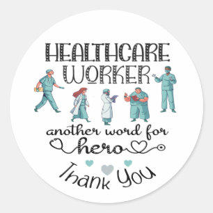 Hartelijk dank voor de gezondheidswerkers Hero Ronde Sticker