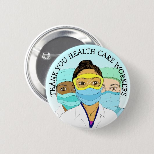 Hartelijk dank voor de gezondheidswerkers ronde button 5,7 cm (Voorkant /achterkant)