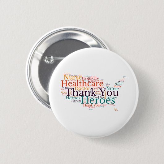 Hartelijk dank voor de gezondheidszorg ronde button 5,7 cm (Voorkant /achterkant)