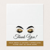 Hartelijk dank voor de Glamoureuze Gold Eye Lashes Kaart (Buitenkant ongevouwen)