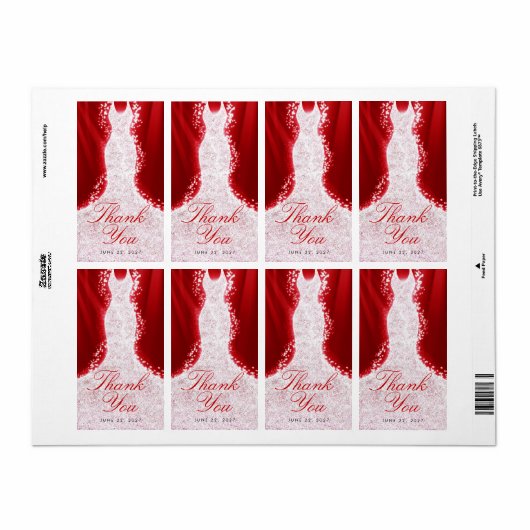 Hartelijk dank voor de Glitter-uitgang op het etik Etiket (Full Sheet)