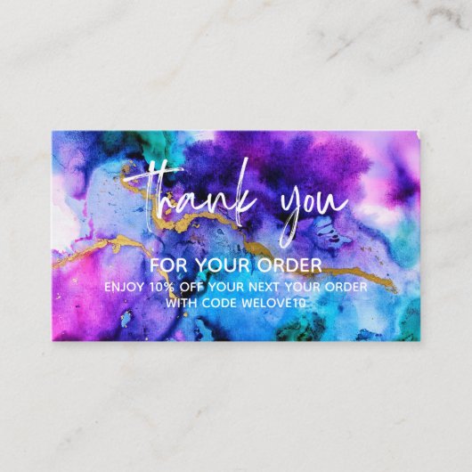 Hartelijk dank voor de Gold Blue Paarse Loyalty Ka Visitekaartje (Voorkant)