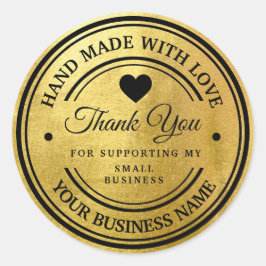 Hartelijk dank voor de Gold Classic Round Sticker