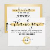 Hartelijk dank voor de Gold Minimalist Stylist Mar Briefkaart (Voorkant / Achterkant)