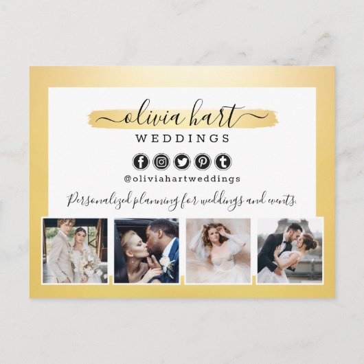 Hartelijk dank voor de Gold Minimalist Stylist Mar Briefkaart (Achterkant)