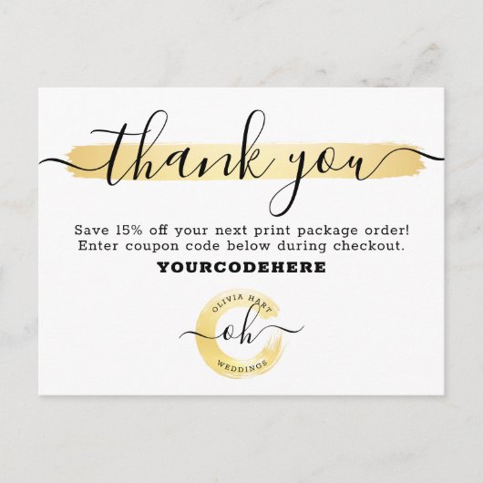 Hartelijk dank voor de Gold Minimalist Stylist Mar Briefkaart (Voorkant)