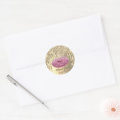 Hartelijk dank voor de Gold Pink Glam Lip Ronde Sticker (Envelop)