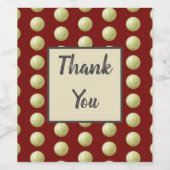 Hartelijk dank voor de Gold Polka Dot en diepe Rod Wijn Etiket (Enkel label)