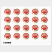 Hartelijk dank voor de Gold Red Lips (Small Busine Ronde Sticker (Vel)