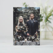 Hartelijk dank voor de  Gothic Wedding Skulls Foto Kaart (Staand voorkant)