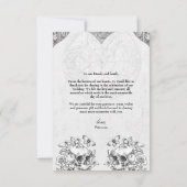 Hartelijk dank voor de  Gothic Wedding Skulls Foto Kaart (Achterkant)