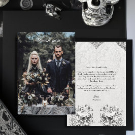 Hartelijk dank voor de Gothic Wedding Skulls Foto Kaart
