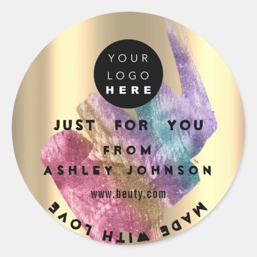 Hartelijk dank voor de gouden blauwe streekstandaa ronde sticker (Voorkant)