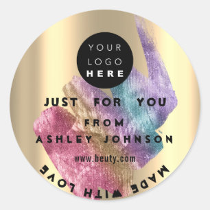 Hartelijk dank voor de gouden blauwe streekstandaa ronde sticker