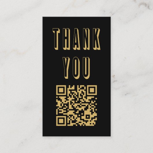 Hartelijk dank voor de gouden QR-code Enclosure Ka Informatiekaartje (Voorkant)