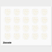 Hartelijk dank voor de gouden reukgeefster Wedding Ronde Sticker (Vel)