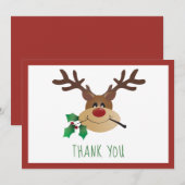 Hartelijk dank voor de griffier Mistletoe Red Gree Bedankkaart (Voorkant / Achterkant)