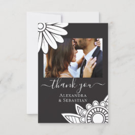 Hartelijk dank voor de grijze witte bloemige Typog Save The Date