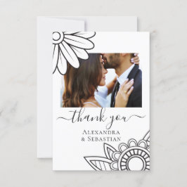 Hartelijk dank voor de grijze witte bloemige Typog Save The Date