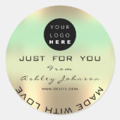 Hartelijk dank voor de groene gouden ombre van de ronde sticker (Voorkant)