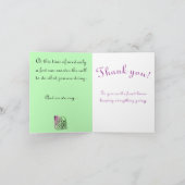 Hartelijk dank voor de groene Paars Bedankkaart (Binnen)