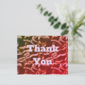 Hartelijk dank voor de helderroze gekreukte Folie  Briefkaart (Staand voorkant)