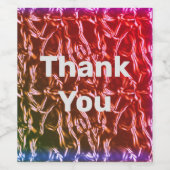 Hartelijk dank voor de helderroze metallische ontw wijn etiket (Enkel label)