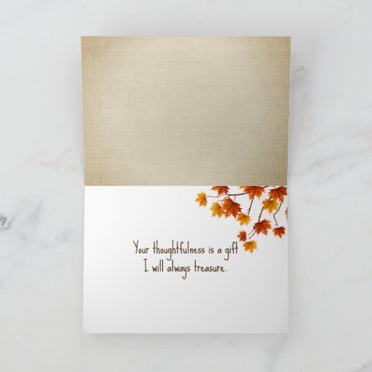 Hartelijk dank voor de herfst Leaves Kaart (Binnen)